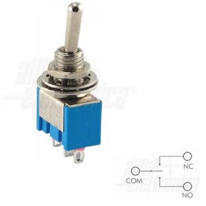 Deviatore miniatura a levetta 3A 250v 3 posizioni ON-OFF-ON